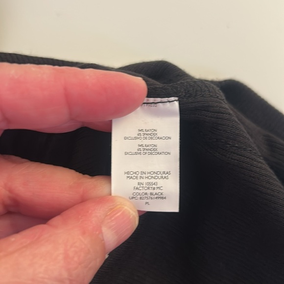 Daisy Fuentes Black Summer Spring Ribbed Lace Trim Tank Top Size Large New! - Picture 5 of 5